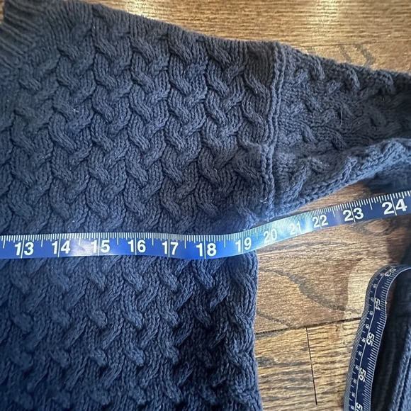 Frnch Paris Navy Blue Chunky Knit Pullover Crewneck Sweater Size Small E08260. - Picture 3 of 9